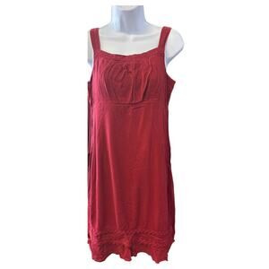 Vintage 24 Karat Burgundy Embroidered Sleeveless Women's Dress - Size 6, Lined
